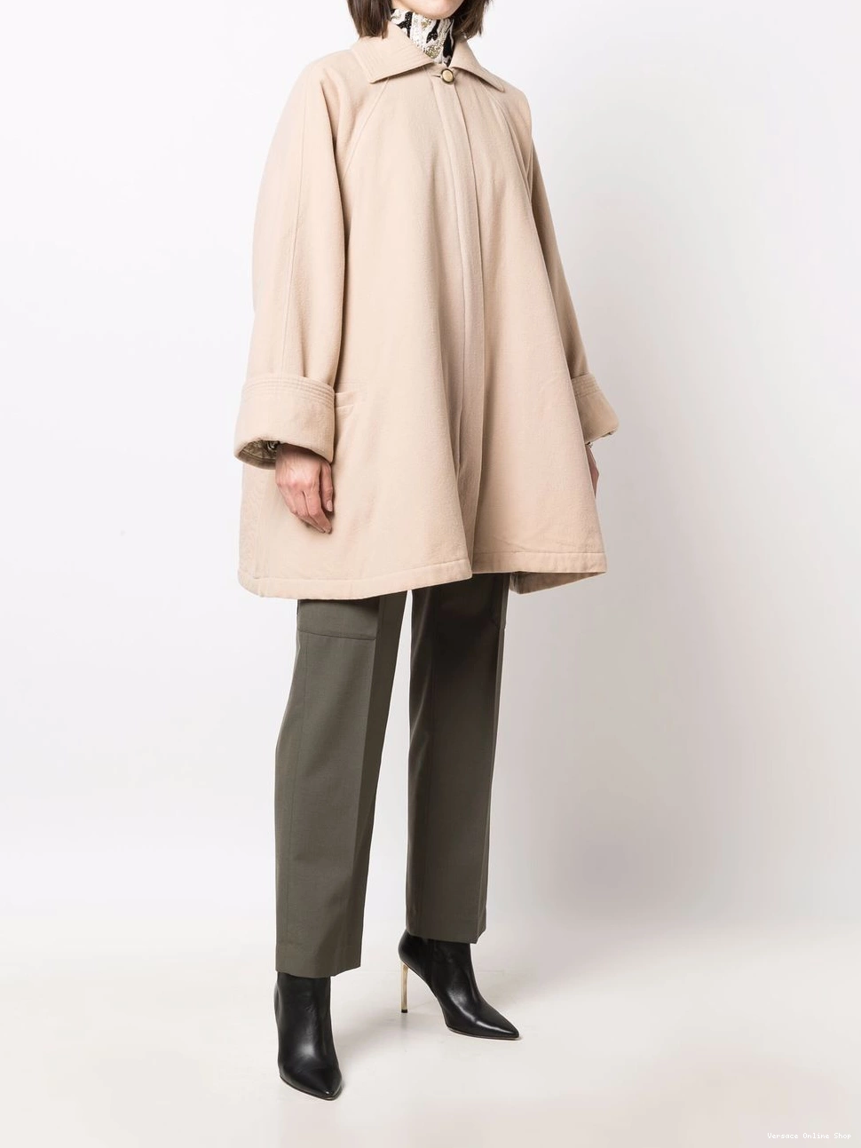 Affordable Women Versace 1980s coat zip-up flared 0629